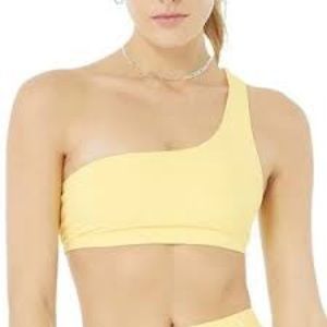 Alo yellow one shoulder bra